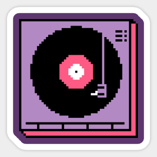 8-Bit Record Player Sticker